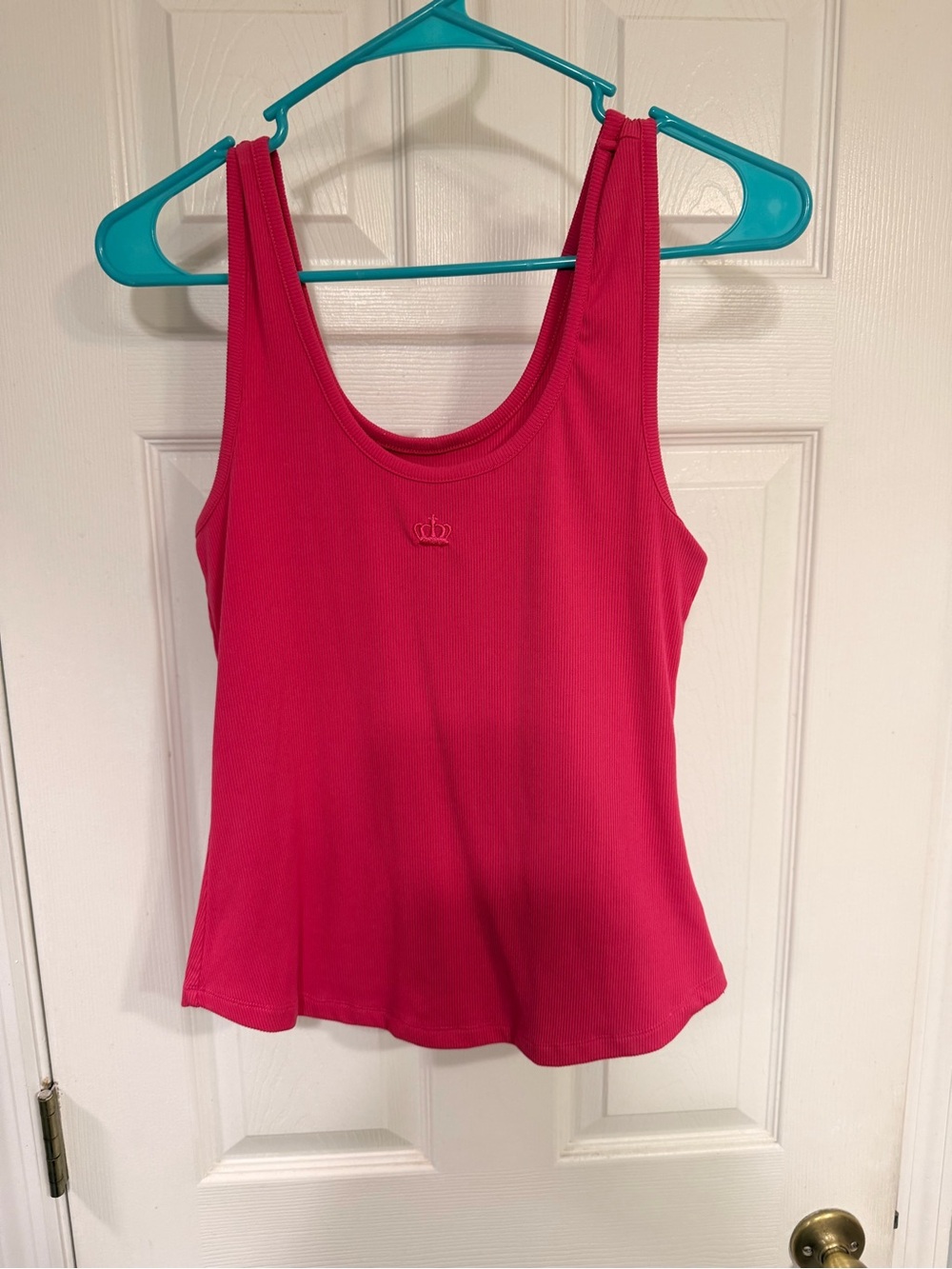 Juicy Couture Fuchsia Ribbed Tank with Crown Stitch